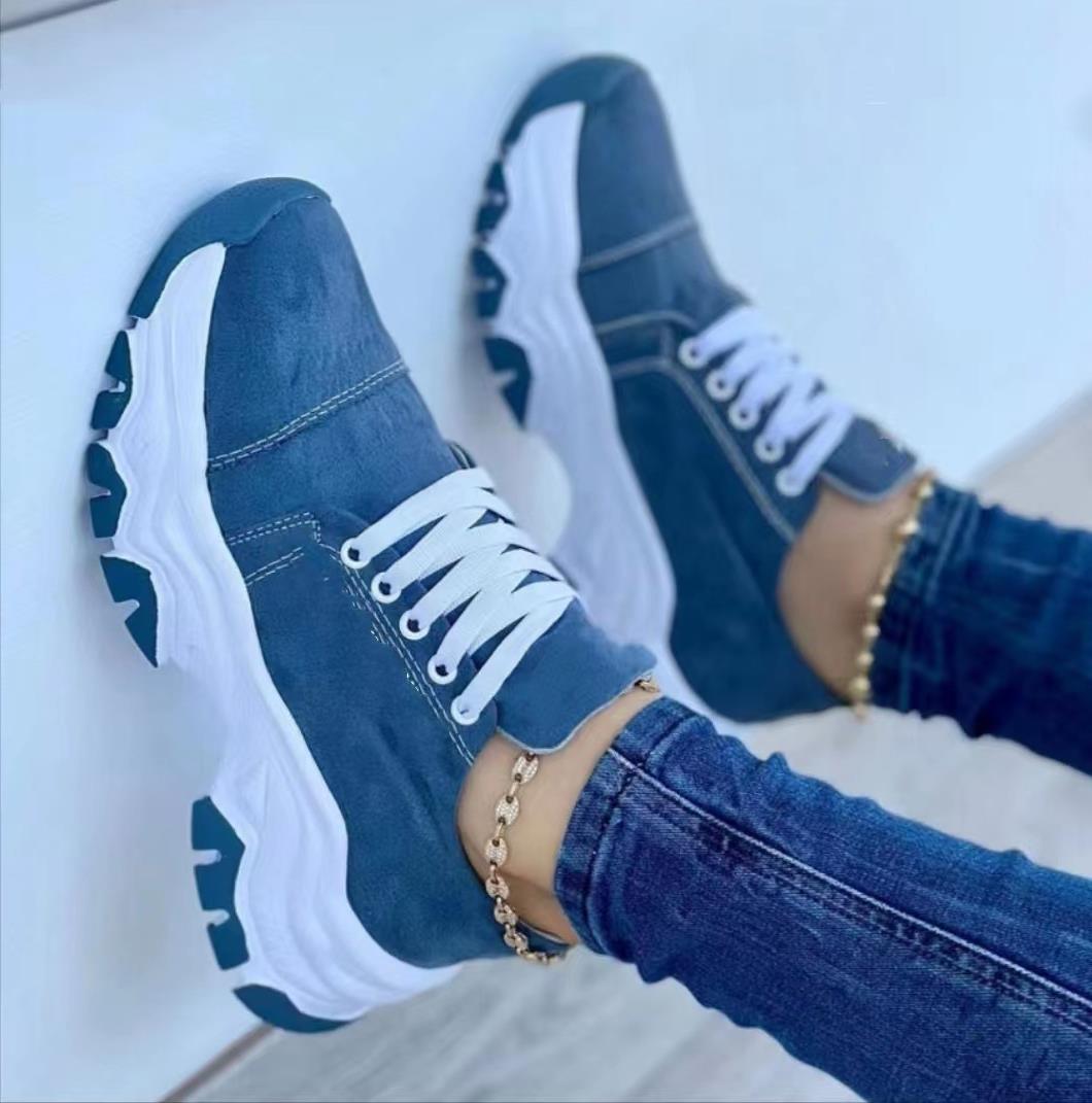 Platform Sport Flats Shoes Lace-up Sneaker Outdoor Walking Casual Shoes Women Platform Sport Flats Shoes Lace-up Sneaker Outdoor Walking Casual Shoes Women